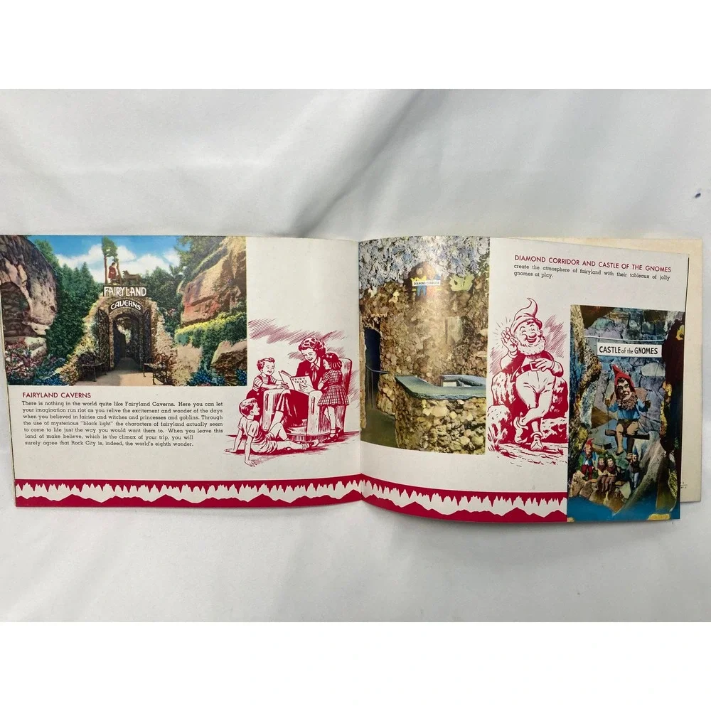 Vintage Rock City Gardens Souvenir Book Lookout Mountain‎ 1953 Curt Teich